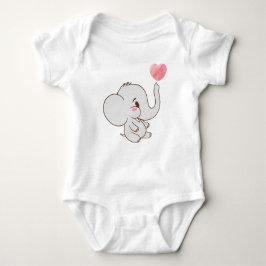 Sweet Minimalist Elephant with Heart for Newborn Romper