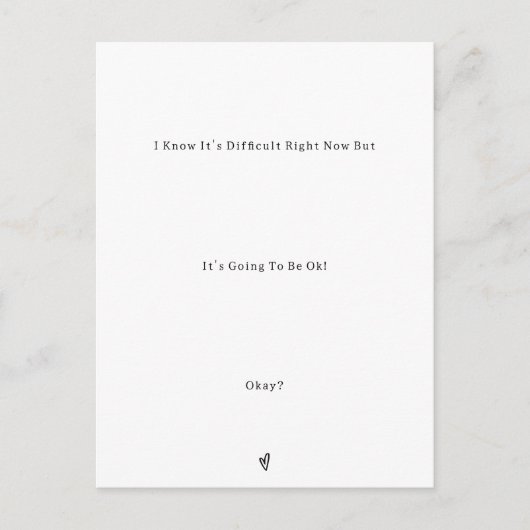Sweet Minimalistic It's Going To Be OK Quote Card Briefkaart (Voorkant)