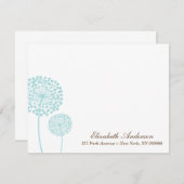 Sweet Mint Dandelions Flat Dank je wel Notitiekaartje (Voorkant / Achterkant)