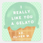 Sweet Mint Gelato Classroom Valentijnsdag Vierkante Sticker (Voorkant)