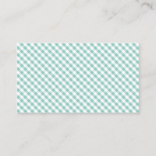 Sweet Mint Gingham Baby shower Luier Raffle Informatiekaartje (Achterkant)
