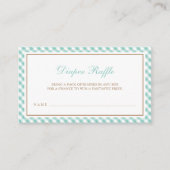Sweet Mint Gingham Baby shower Luier Raffle Informatiekaartje (Voorkant)
