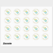 Sweet Mint Green Elephant Birthday Party Ronde Sticker (Vel)