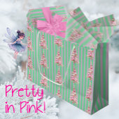 Sweet Mint Green Pink Stripe Christmas Holiday  Tissuepapier