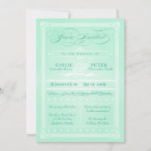 Sweet Mint Green Poster Style Weddenschap Kaart (Voorkant)