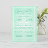 Sweet Mint Green Poster Style Weddenschap Kaart (Staand voorkant)