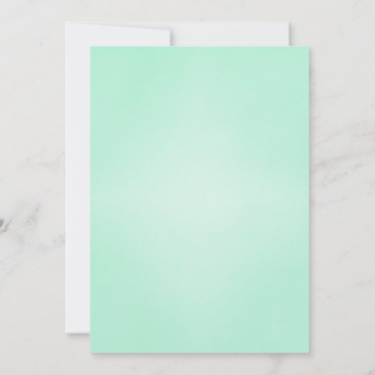 Sweet Mint Green Poster Style Weddenschap Kaart (Achterkant)