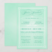 Sweet Mint Green Poster Style Weddenschap Kaart (Voorkant / Achterkant)