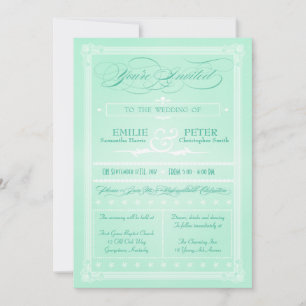 Sweet Mint Green Poster Style Weddenschap Kaart