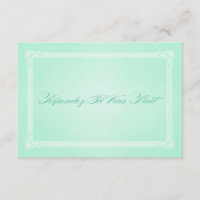 Sweet Mint Green Poster Style Wedding RSVP
