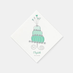Sweet Mint Wedding Cake Chic Vrijgezellenfeest Par Servetten
