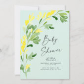 Sweet Mint Yellow Wildbloemen Baby shower Kaart (Voorkant)