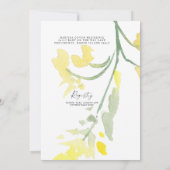 Sweet Mint Yellow Wildbloemen Baby shower Kaart (Achterkant)