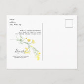 Sweet Mint Yellow Wildbloemen Baby shower Uitnodiging Briefkaart (Achterkant)