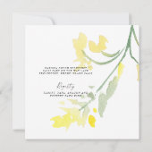 Sweet Mint Yellow Wildflower Baby shower Square Kaart (Achterkant)
