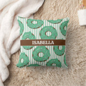 Sweet Minty Green Donut Throw Pillow Kussen (Deken)