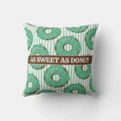 Sweet Minty Green Donut Throw Pillow Kussen (Achterkant)