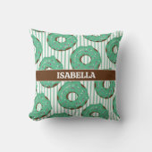 Sweet Minty Green Donut Throw Pillow Kussen (Voorkant)
