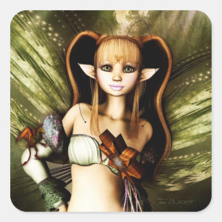 Sweet Mischief Fairy Vierkante Sticker