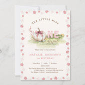 Sweet Miss Onederful Pink Bow Pumpkin 1st Birthday Kaart (Voorkant)