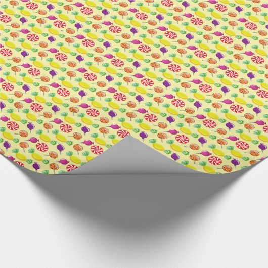Sweet Mix Snoep Pattern Yellow Cadeaupapier (Hoek)