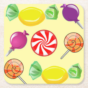 Sweet Mix Snoep Yellow Kartonnen Onderzetters