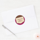 Sweet Mocha & Fuchsia Wedding Envelope-zegels Ronde Sticker (Envelop)