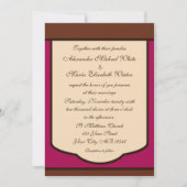 Sweet Mocha & Fuchsia Wedding Invitations Kaart (Voorkant)