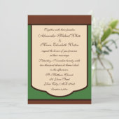 Sweet Mocha & Green Wedding Invitations Kaart (Staand voorkant)