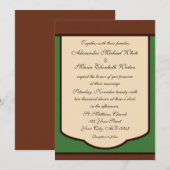 Sweet Mocha & Green Wedding Invitations Kaart (Voorkant / Achterkant)