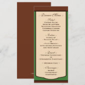 Sweet Mocha & Green Wedding Reception Menus Menu (Voorkant / Achterkant)