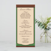 Sweet Mocha & Green Wedding Reception Menus Menu (Staand voorkant)