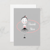 Sweet Modern Ballet Girl Dank je Flat Kaart (Voorkant / Achterkant)