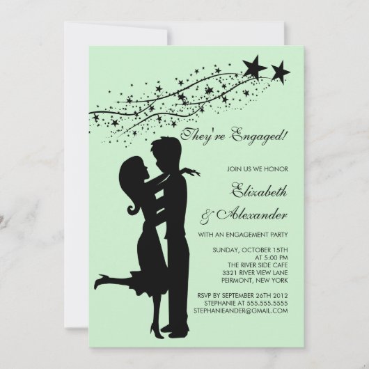 Sweet Modern Couple in Love Verloving Invitations Kaart (Voorkant)