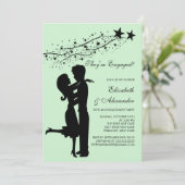 Sweet Modern Couple in Love Verloving Invitations Kaart (Staand voorkant)