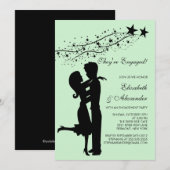 Sweet Modern Couple in Love Verloving Invitations Kaart (Voorkant / Achterkant)