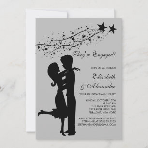 Sweet Modern Couple in Love Verloving Invitations Kaart