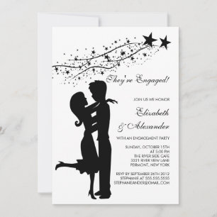 Sweet Modern Couple in Love Verloving Invitations Kaart