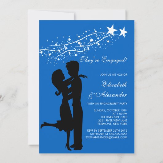 Sweet Modern Couple in Love Verloving Invitations Kaart (Voorkant)