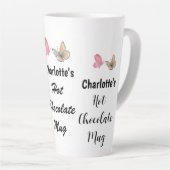 Sweet Modern Custom Name Script Hot Chocolate Latte Mok (Rechterhoek)