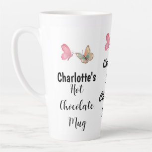 Sweet Modern Custom Name Script Hot Chocolate Latte Mok