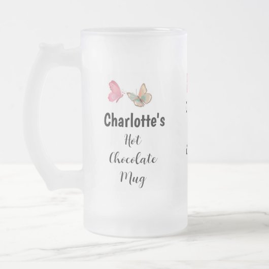 Sweet Modern Custom Name Script Hot Chocolate Matglas Bierpul (Links)