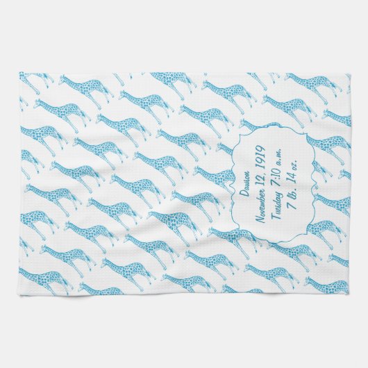 Sweet Modern Giraffe Baby shower Gifts Theedoek (Horizontaal)