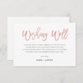 Sweet Modern Glam Roos Gold Wishing Well Insert Informatiekaartje (Voorkant / Achterkant)