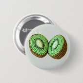 Sweet Modern Minimal Green Crochet Kiwi Fruit Ronde Button 5,7 Cm (Voorkant /achterkant)