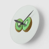Sweet Modern Minimal Green Crochet Kiwi Fruit Ronde Klok (Hoek)