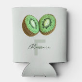 Sweet Modern Minimal Green Crochet Kiwi Naam Blikjeskoeler (Achterkant)