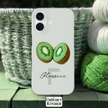 Sweet Modern Minimal Green Crochet Kiwi Naam