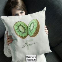 Sweet Modern Minimal Green Crochet Kiwi Naam