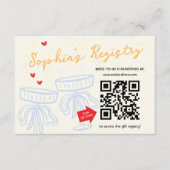 Sweet Modern Script Coquette Bow Registry Informatiekaartje (Voorkant)